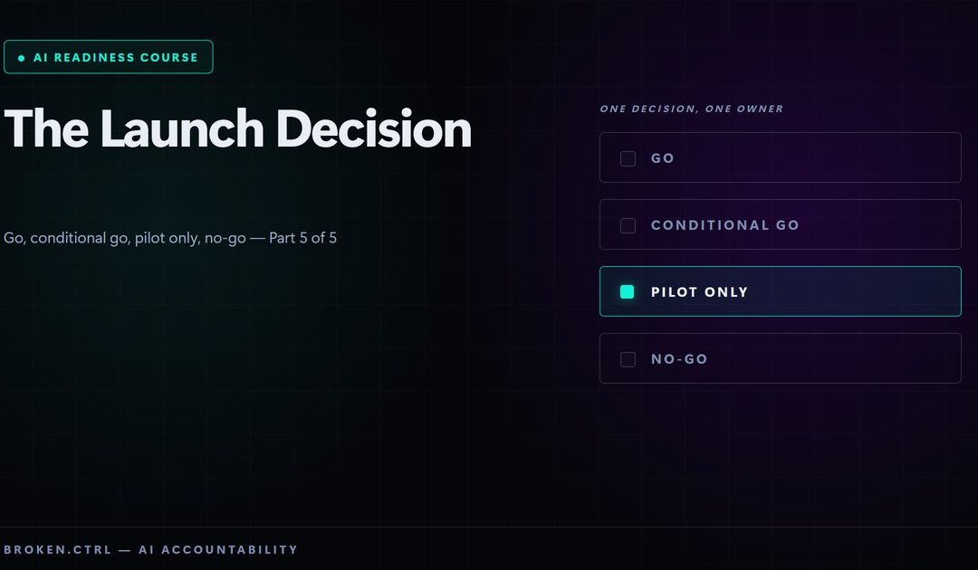 The Launch Decision: Go, Conditional Go, Pilot Only, No-Go